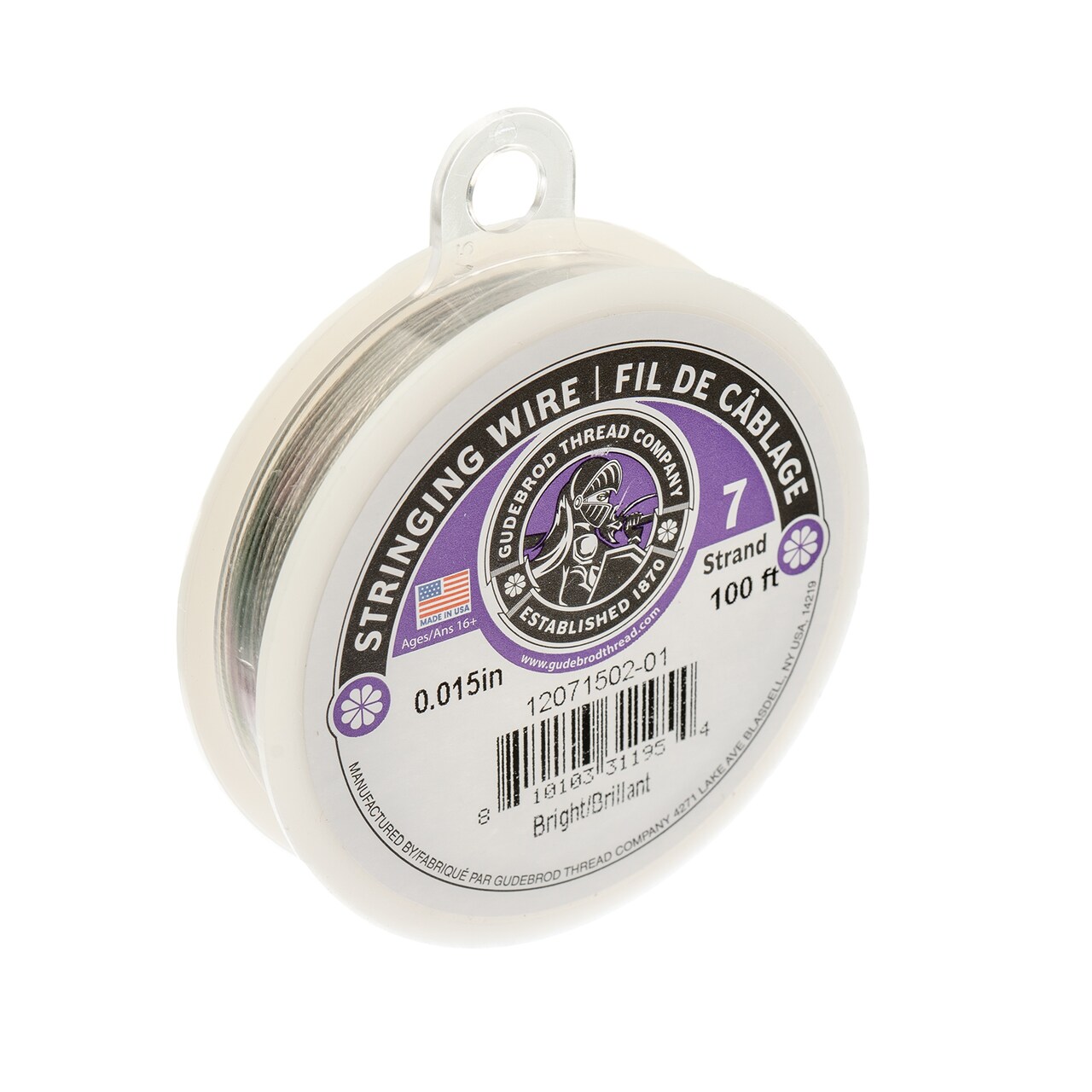 Gudebrod 0.015" 7-Strand Stainless Steel Jewelry Wire | Made in USA